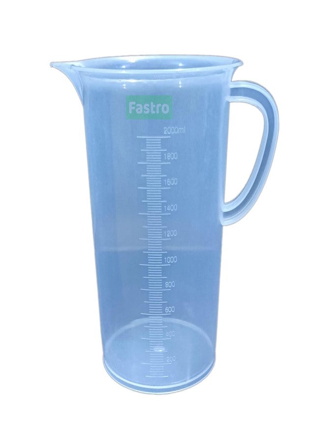 Fastro 2000 ML Transparent Plastic Measuring Jugs with Handles - Measuring Mugs Cups for Home, Kitchen,Office, School & Laboratory Use, Measuring Solid & Liquids Moulded in Polypropylene - Image 1